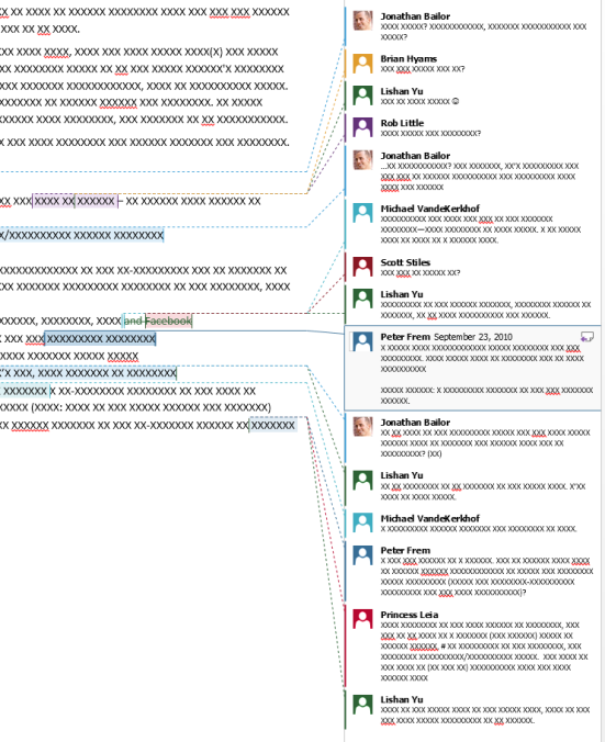 Screenshot of new look for comments in Word 2013 Screenshot of new look for comments in Word 2013